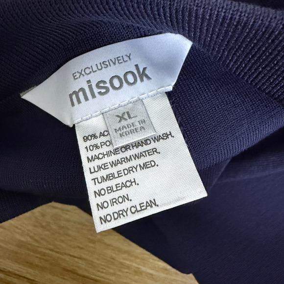 Exclusively Misook Pants Womens XL Navy Blue Pull On Knit Acrylic Career 25" - Picture 11 of 11